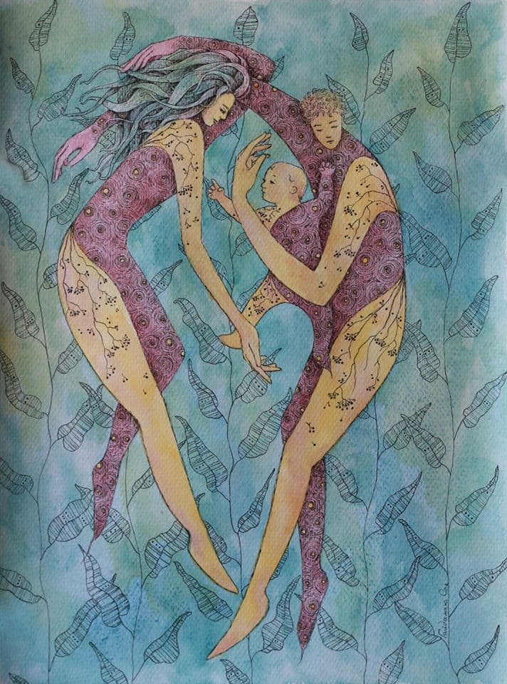 Перший малюнок в ролі мами