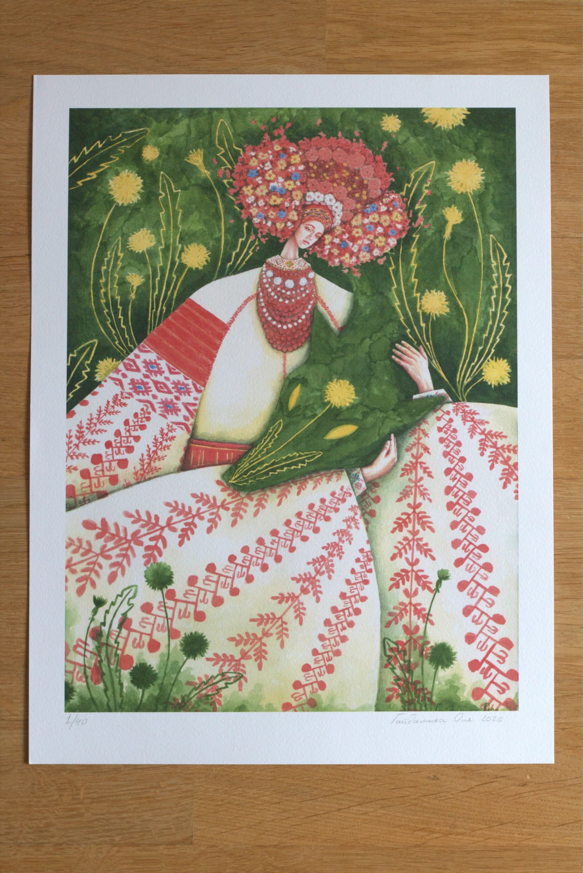 Print on paper "Dandelion Field, April Bloom"